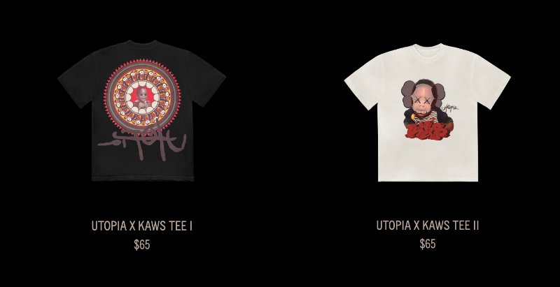2023年7月29日｜Travis Scott “Utopia” × KAWS コラボTシャツ発売 ...